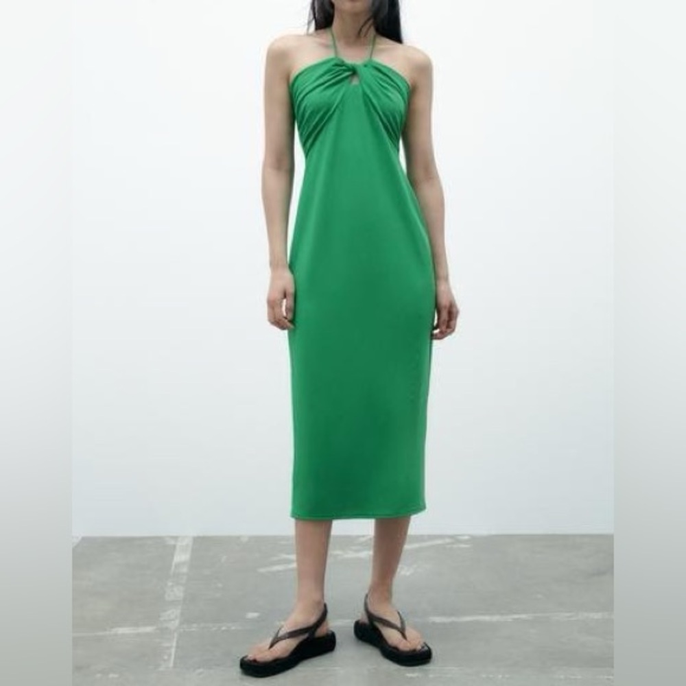 Zara Strapless Dress in Vibrant Green
